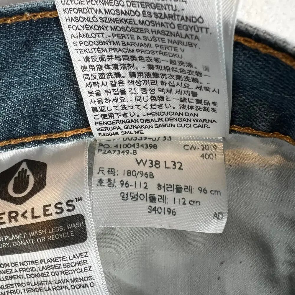 Levis 559 Jeans Mens 38x32 Blue Relaxed Straight Mid Rise Medium Wash‎ Denim Y2K